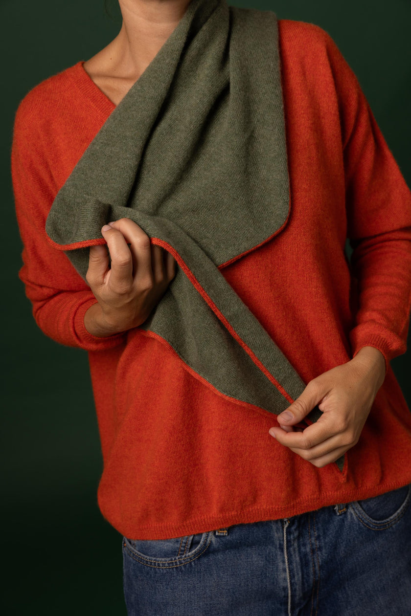 ACCESSORIES Diamond Cashmere Scarf Stone