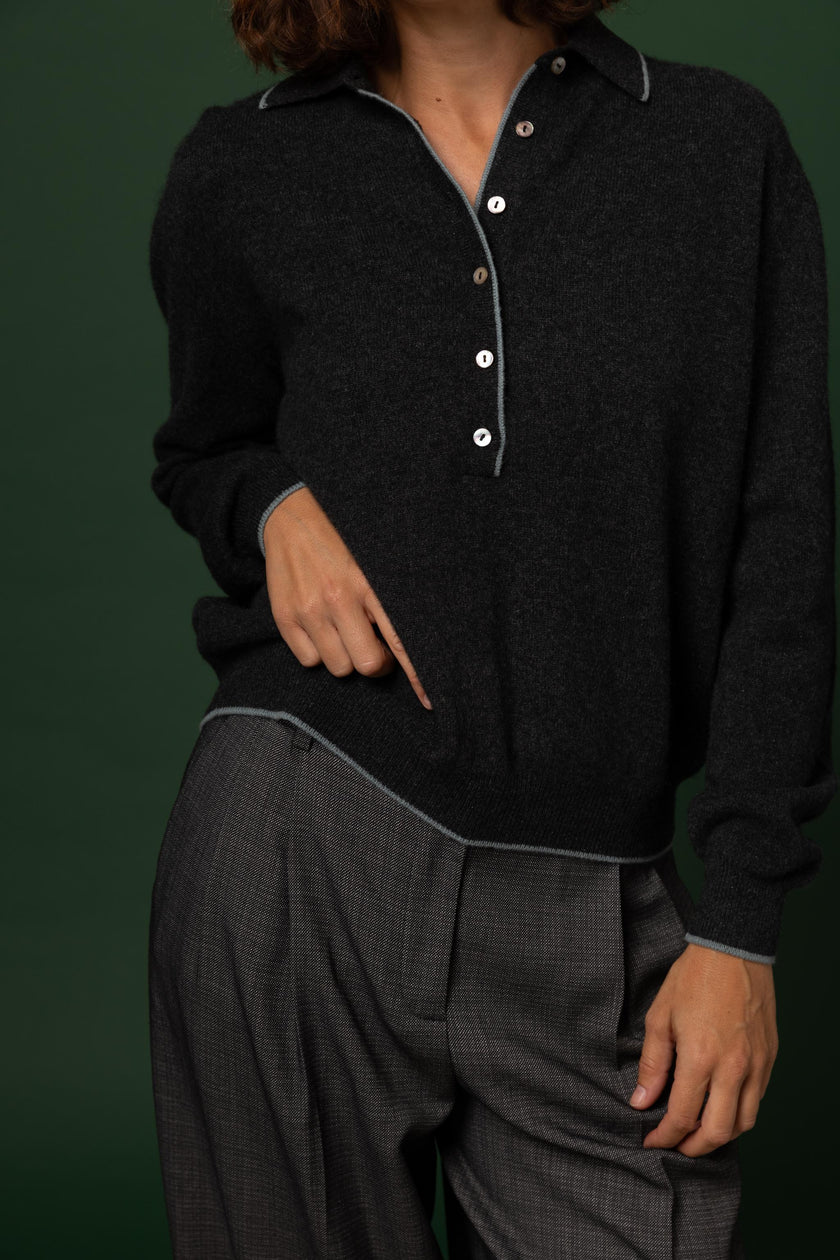 BLOUSES/SHIRTS/TOPS POLO IN ANTHRA-SAGE Stone