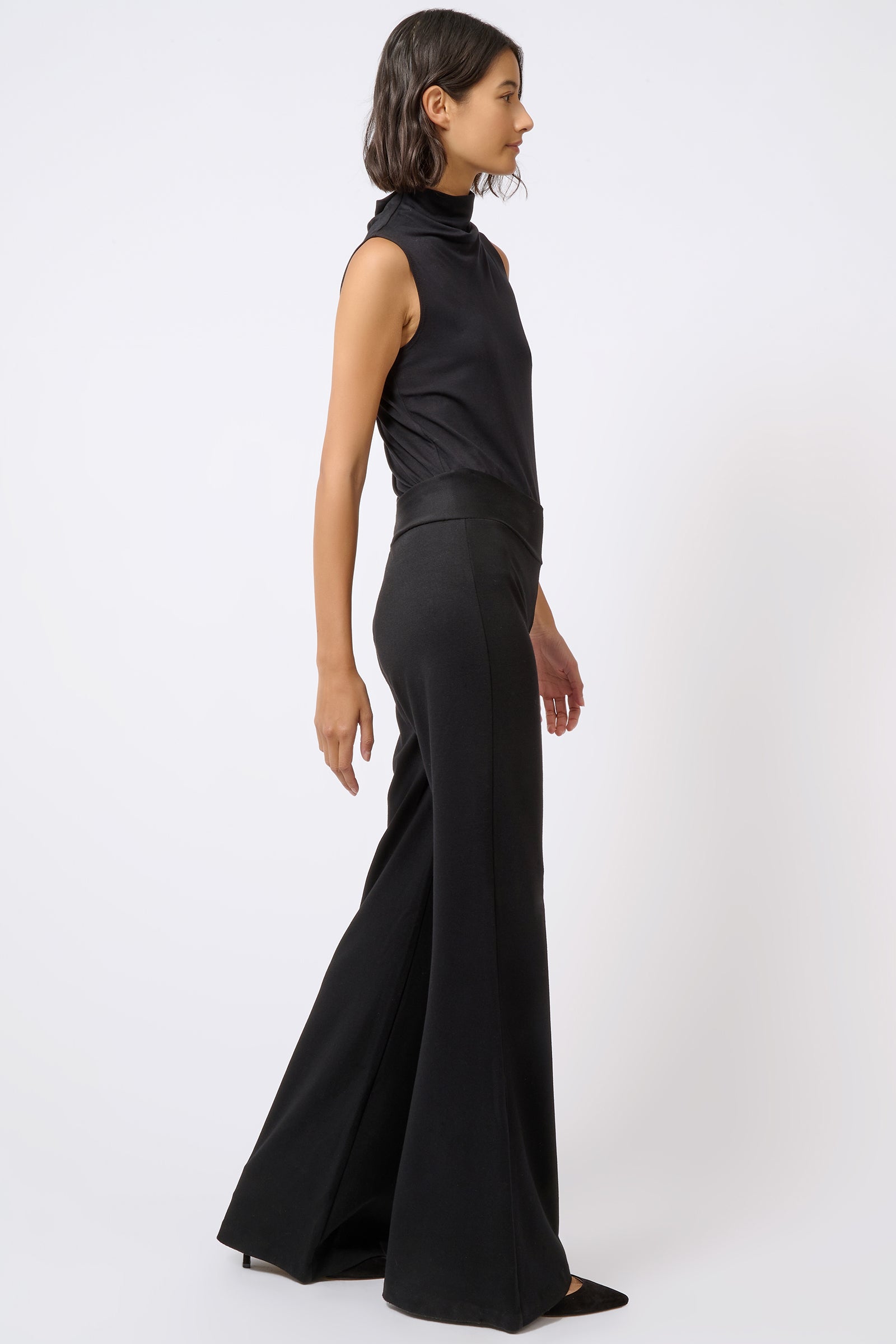PANTS/SHORTS Ponte Wide Leg Pant in Black Kal Rieman