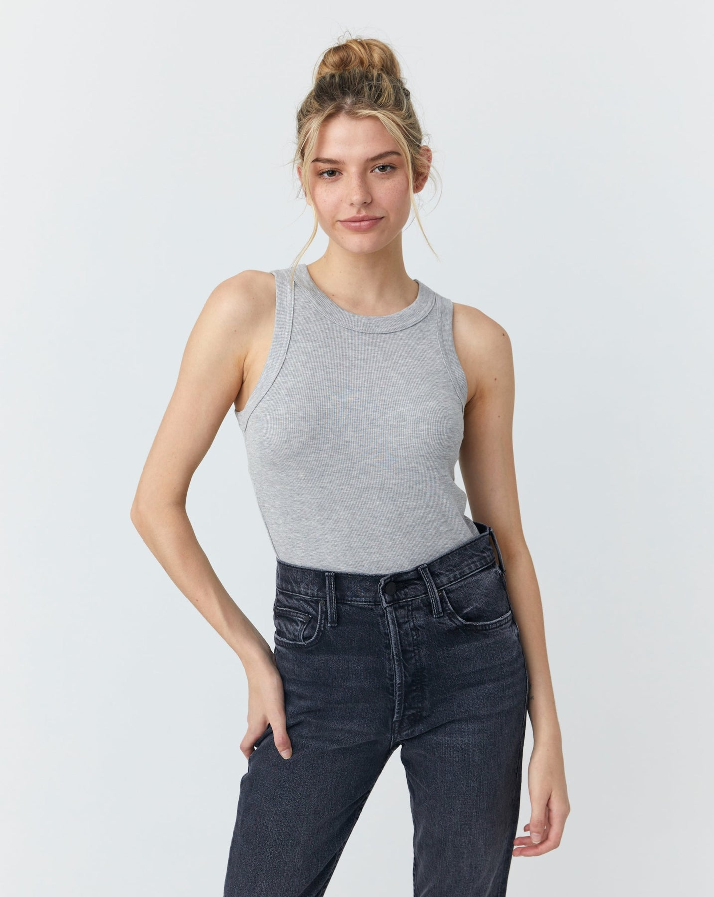 Tops Wheat Knotville Tank in Heather Grey Wheat