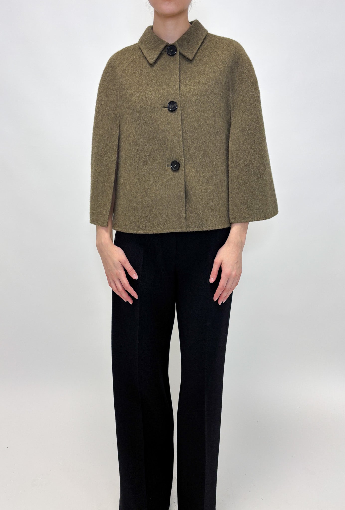 COATS/JACKET Cape Jacket in Dark Moss Odeeh