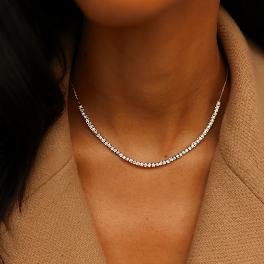 JEWELRY Ava Bea Diamond Tennis Necklace in White Gold Dana Rebecca