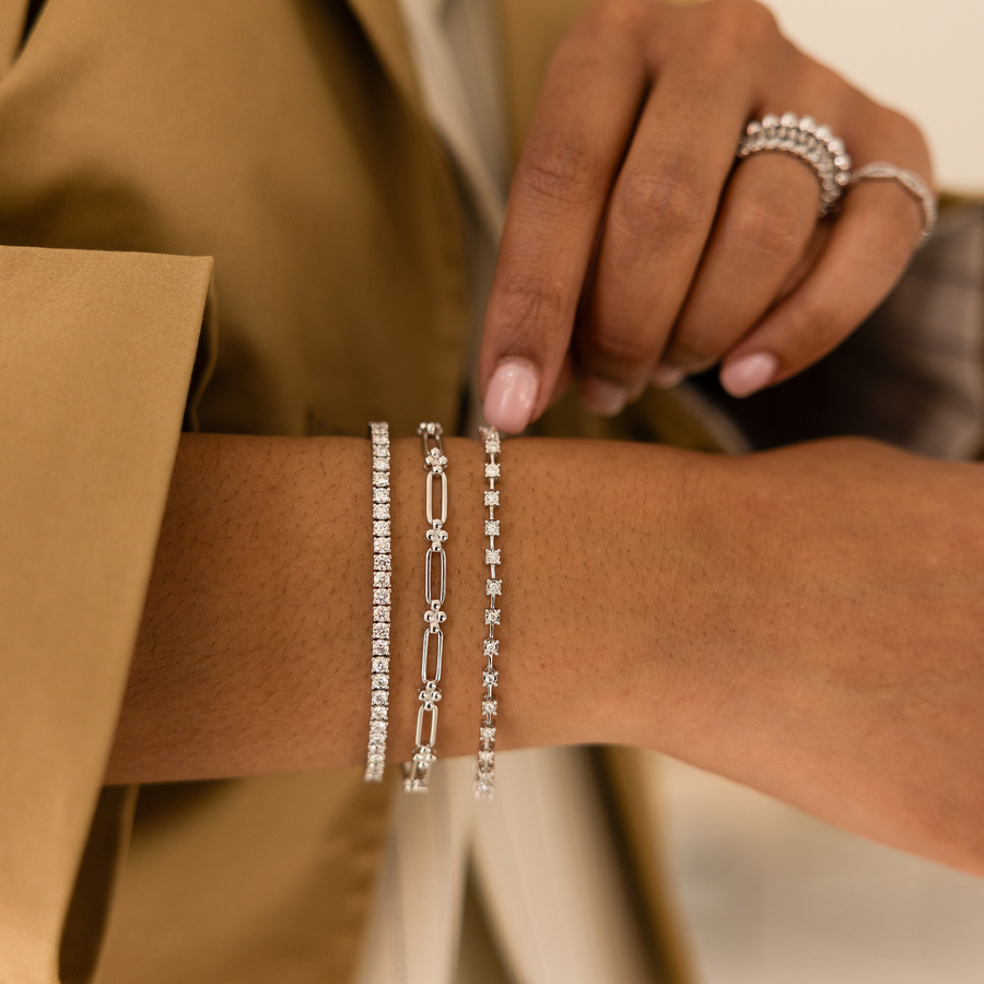 JEWELRY AVA BEA INTERVAL TENNIS BRACELET IN WHITE GOLD Dana Rebecca