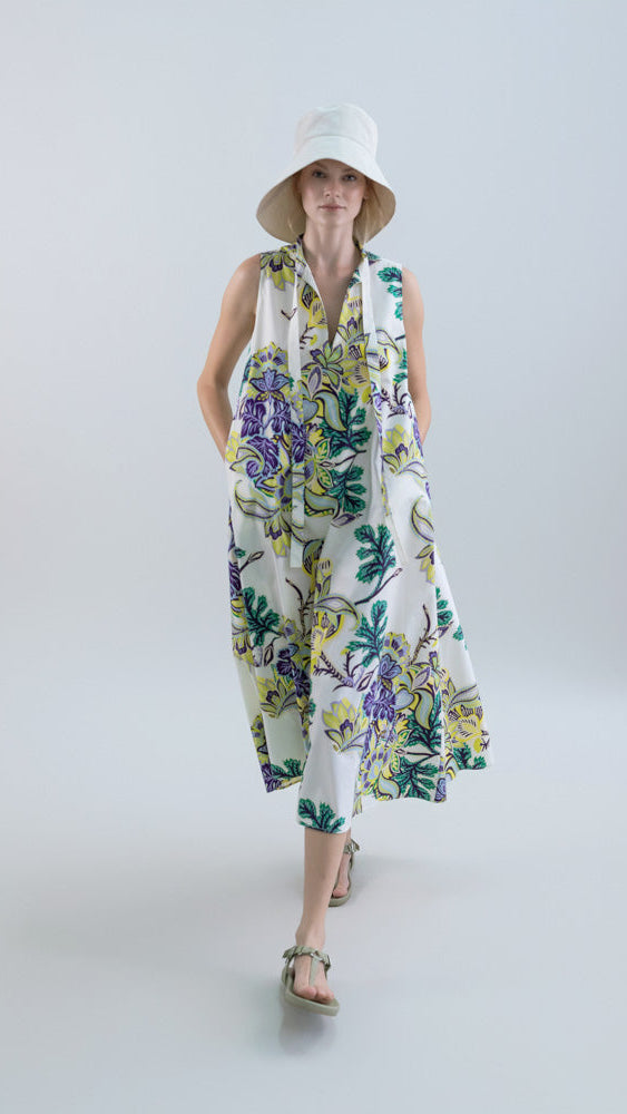 DRESSES/JUMPSUITS Marigold Meadow Sleeveless Midi Dress in Indian Flower Psophia