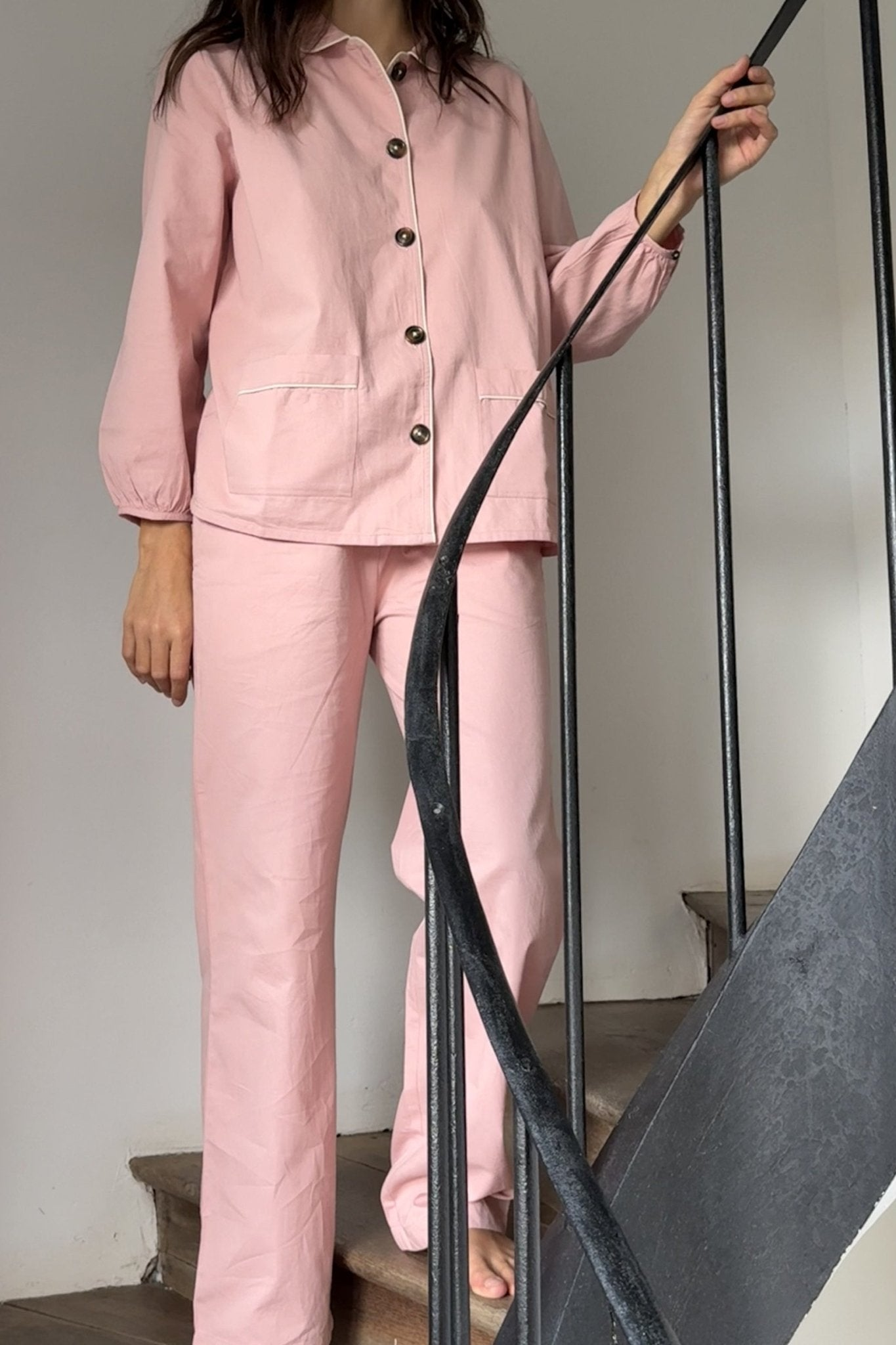 LINGERIE/PJ/SWIM Claudine PJ Set in Rose Scarlette Ateliers