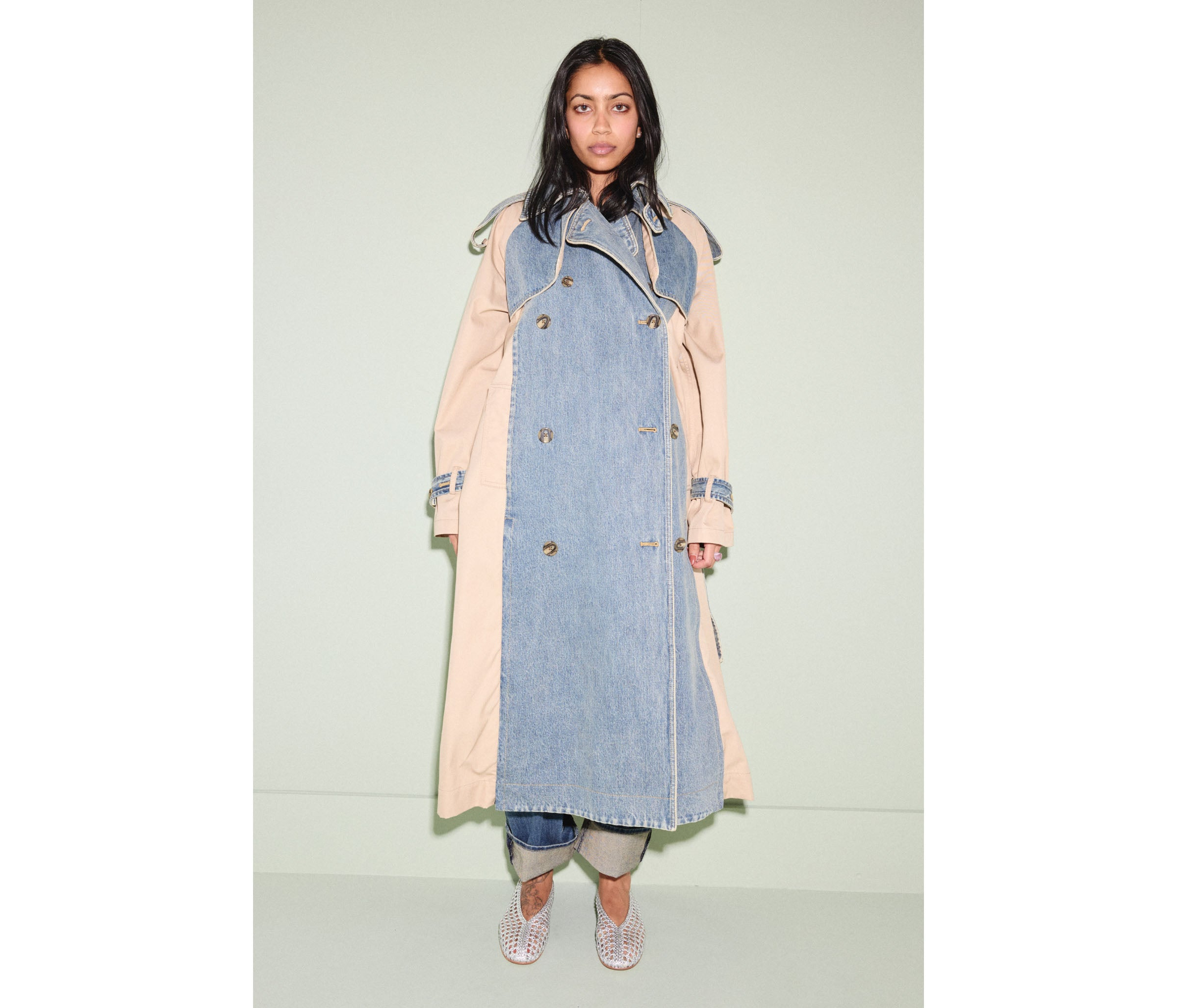 SHOES Riley Woven Flat in Silver Freda Salvador