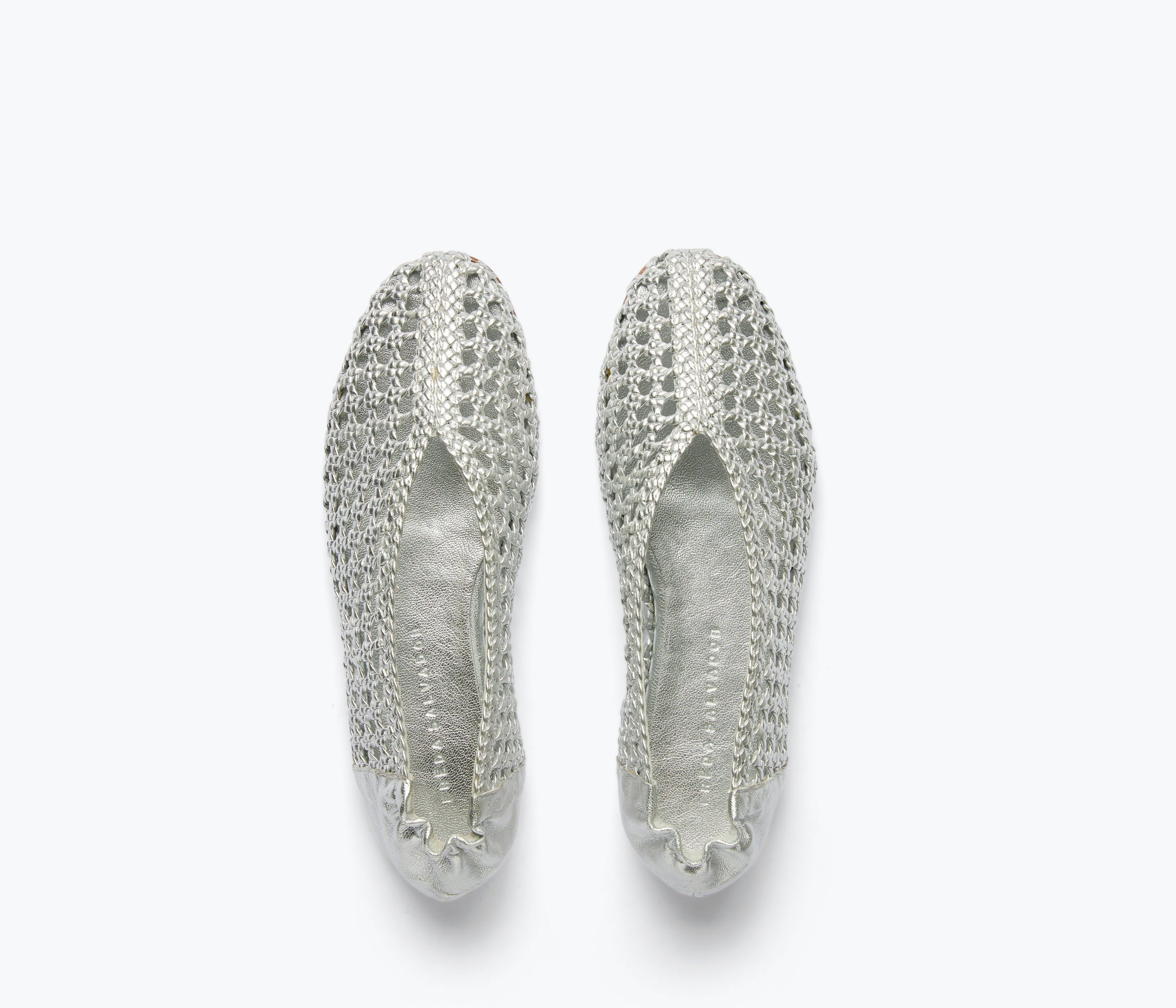 SHOES Riley Woven Flat in Silver Freda Salvador