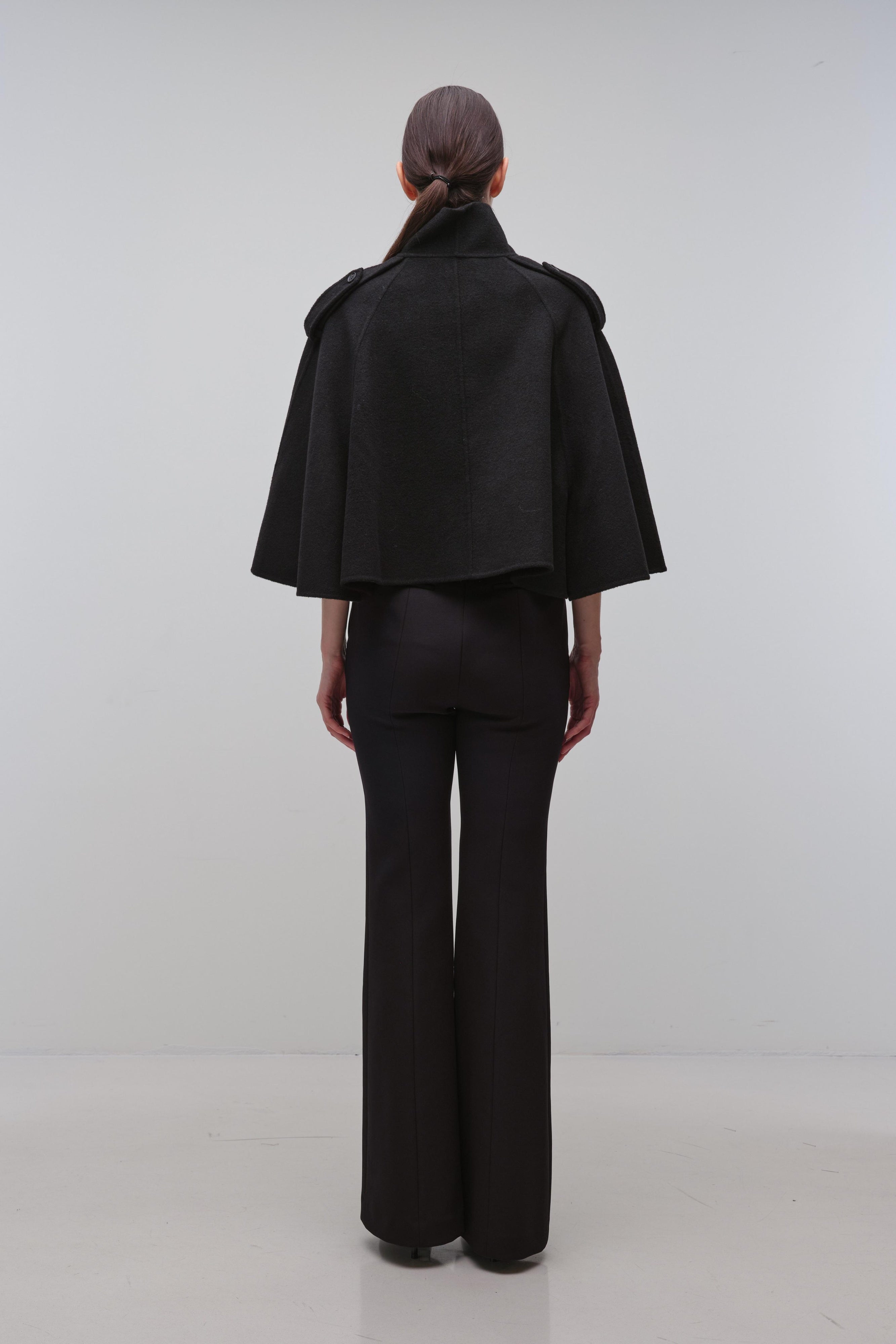 COATS/JACKET Yara Cape Jacket in Black Simkhai