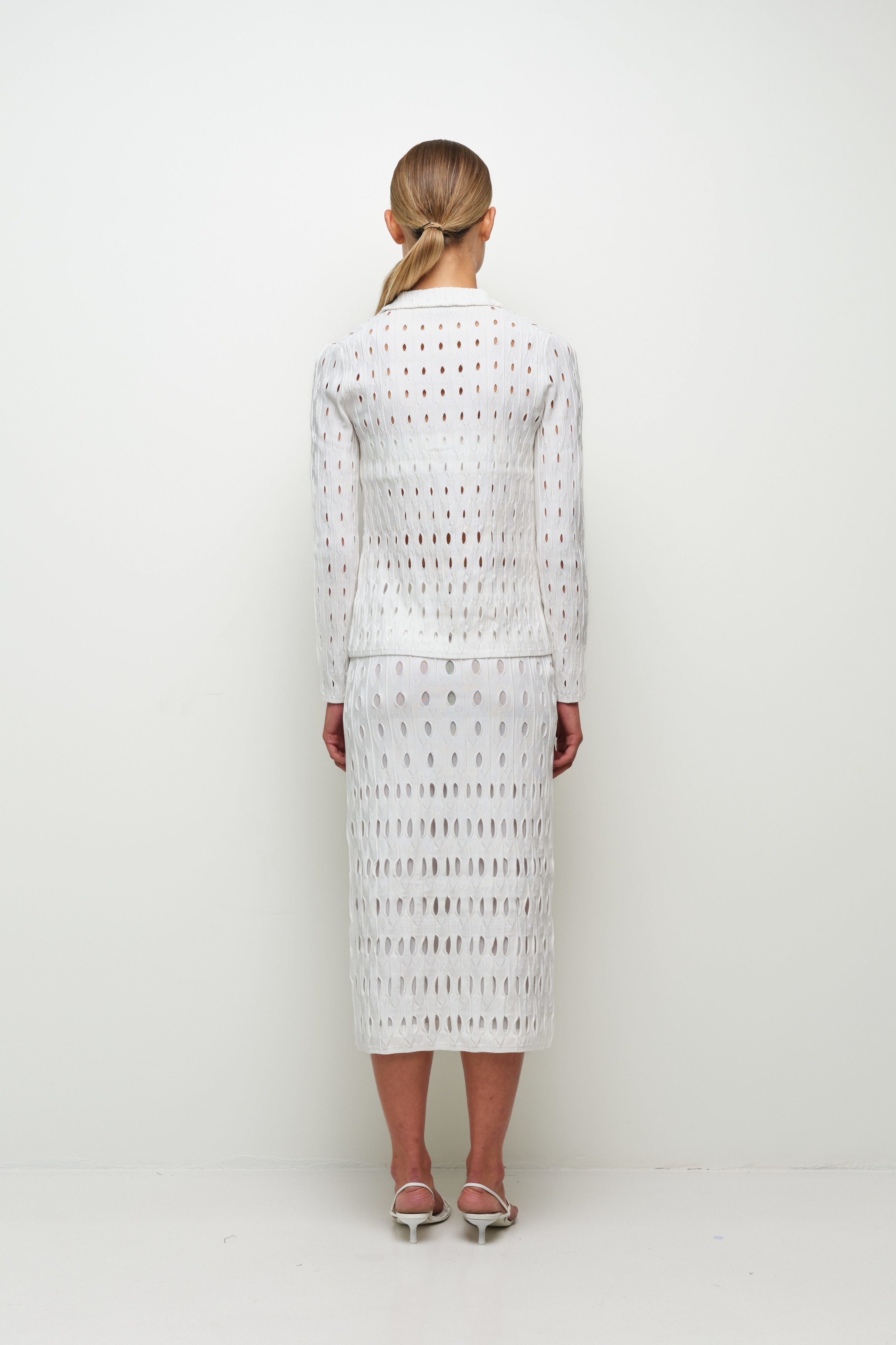 SKIRTS Billie Knit Midi Skirt in Ivory Simkhai