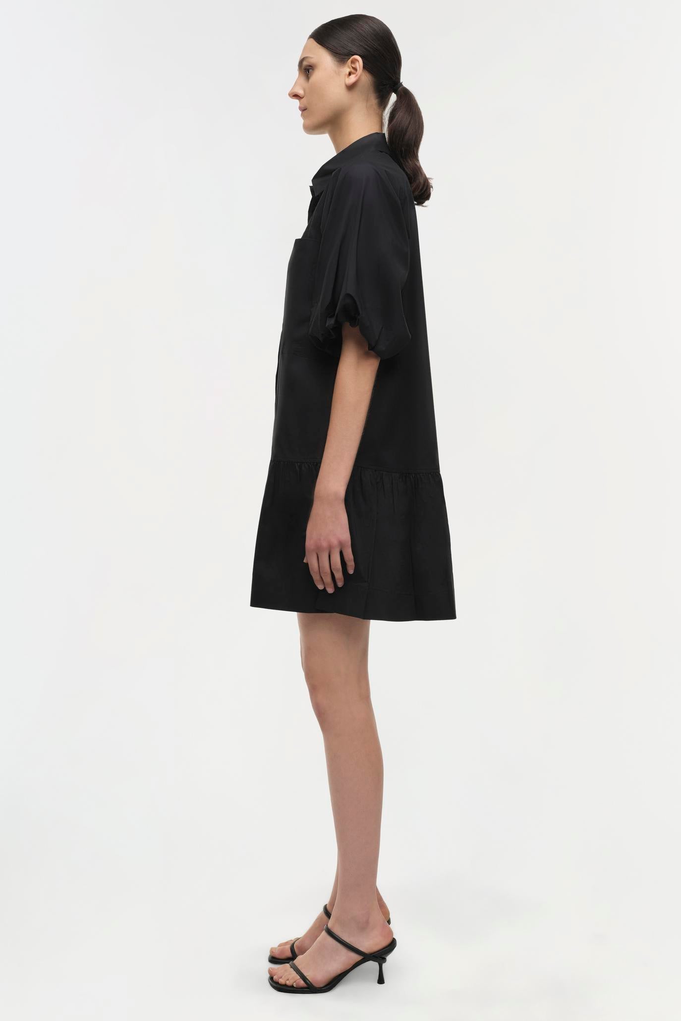 DRESSES/JUMPSUITS Crissy Cotton Poplin Dress in Black Simkhai