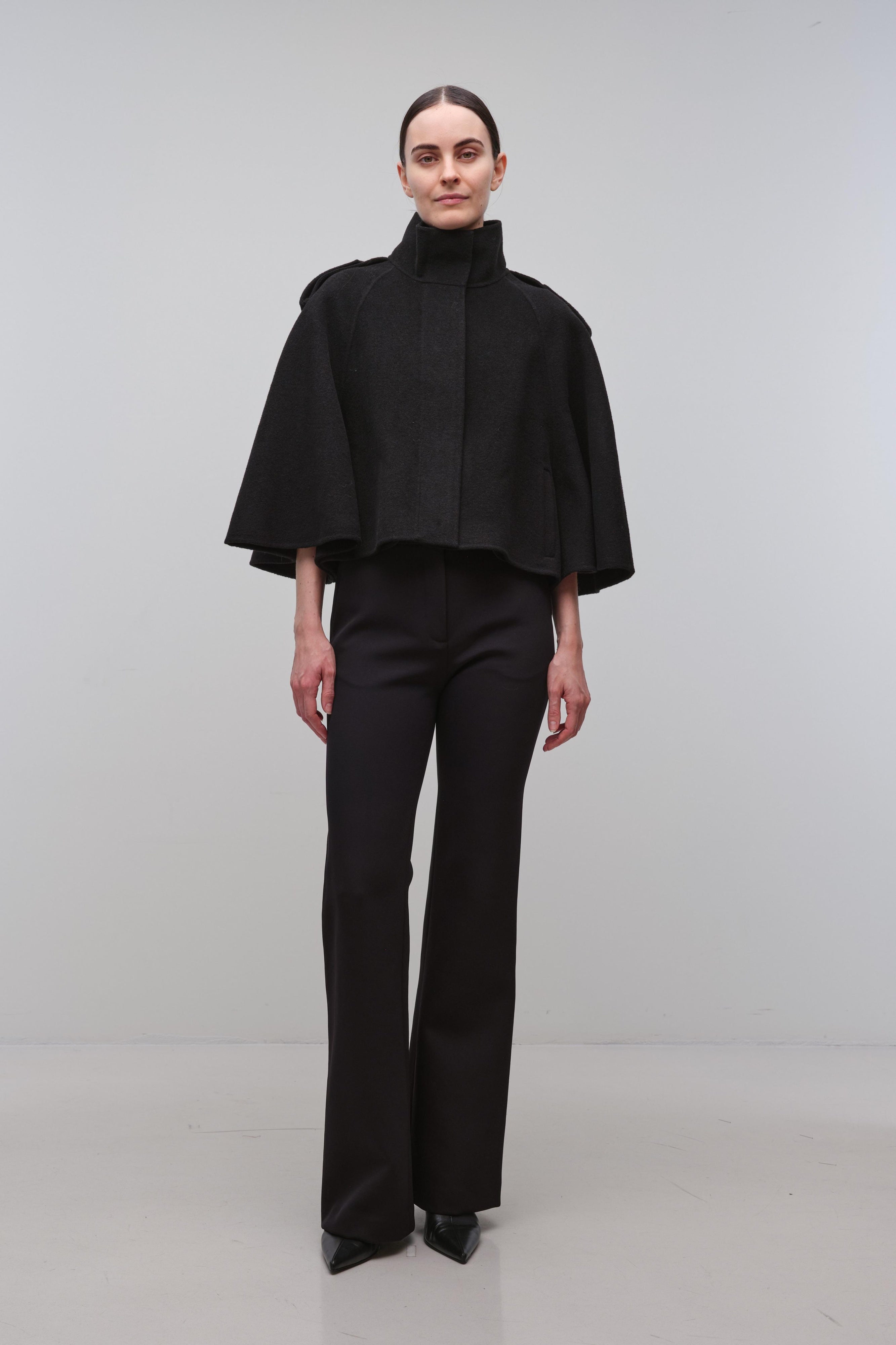 COATS/JACKET Yara Cape Jacket in Black Simkhai
