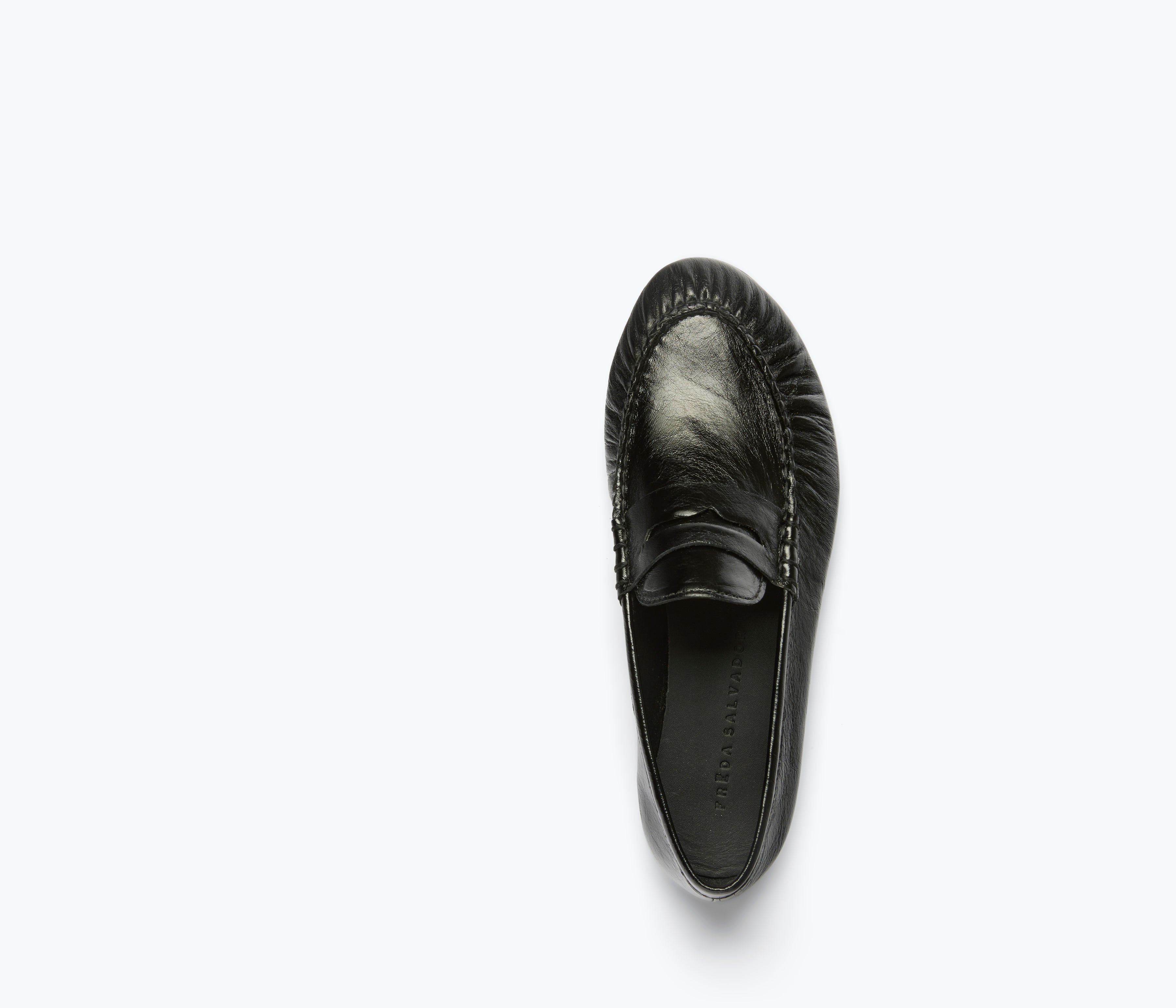 SHOES Sydney Loafer in Black Crinkle Freda Salvador
