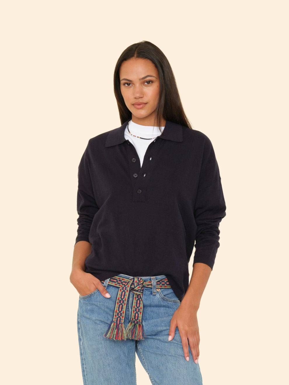 SWEATERS Collin Sweater in Navy Xirena