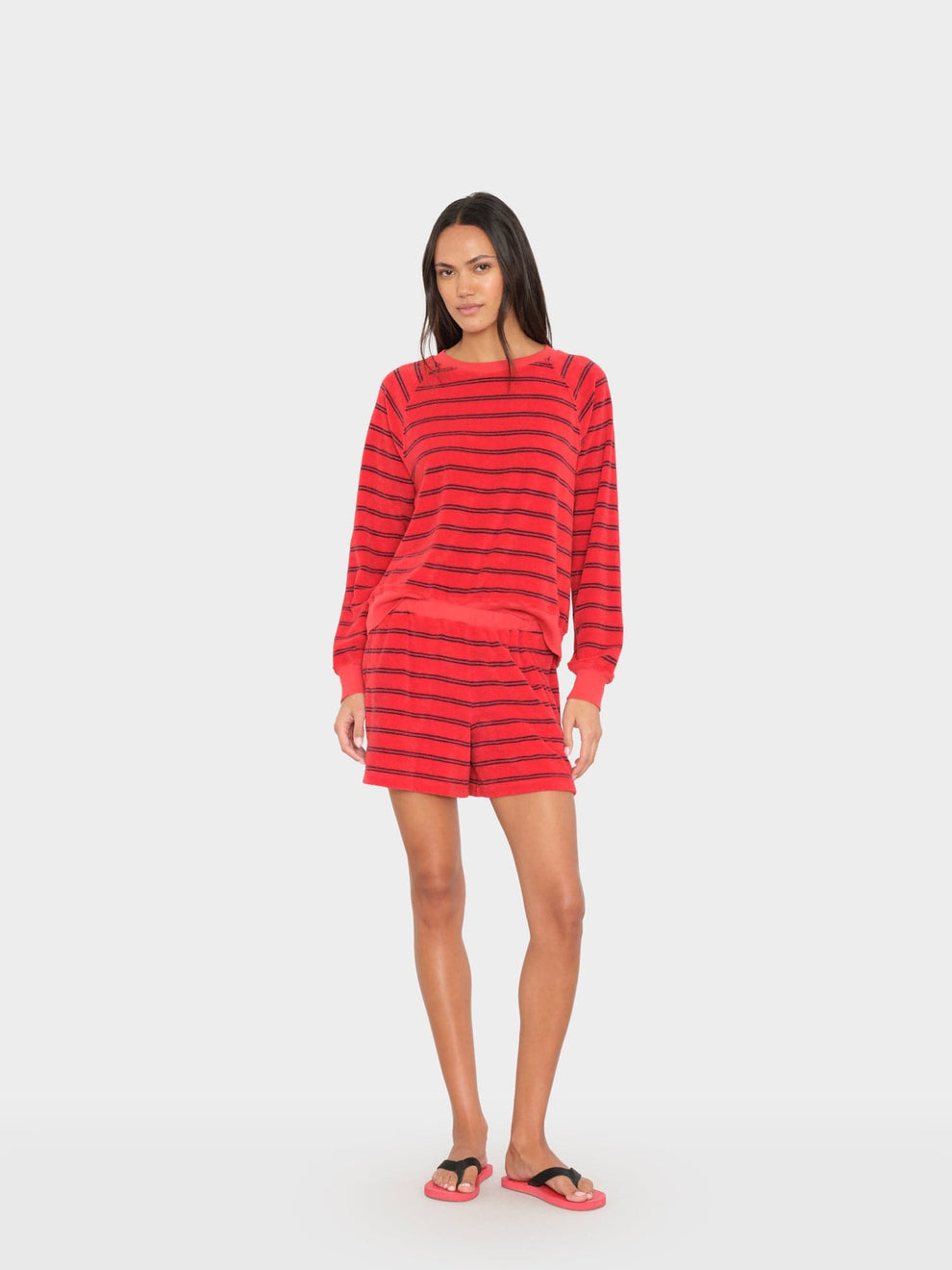 LOUNGE Shayden Terry Sweatshort in Red Pepper Xirena