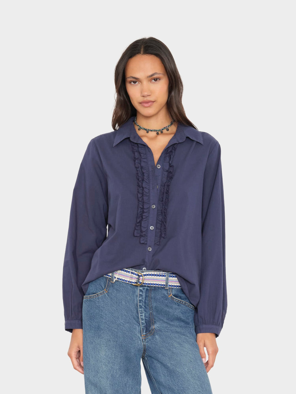 BLOUSES/SHIRTS/TOPS Amanda Shirt in Navy Xirena