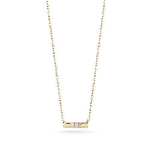 Necklaces Dana Rebecca Cynthia Rose Dome Bar Necklace in Yellow Gold Dana Rebecca