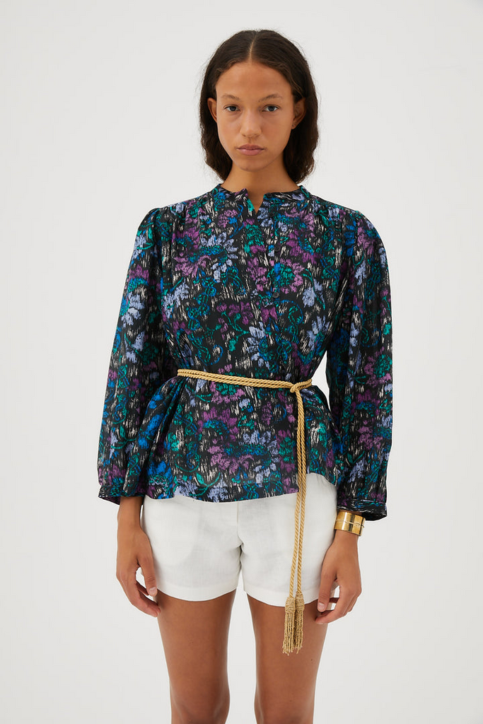 Tops Maria Cher Altea Sally Blouse in Blue and Purple Maria Cher