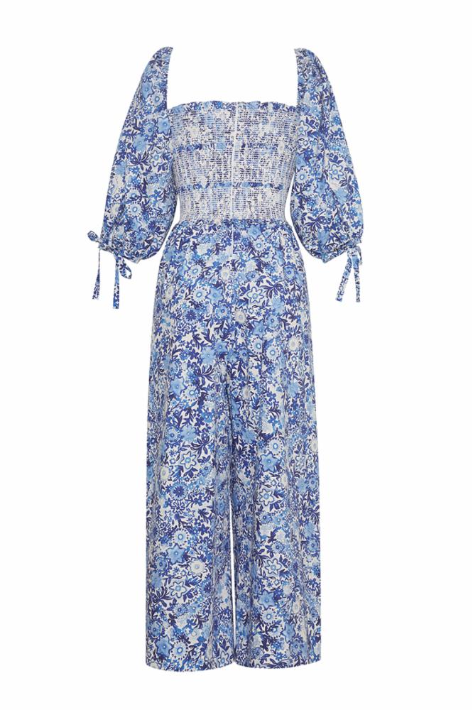 Dresses Cara Cara Jazzy Jumpsuit in Blooming Blue Cara Cara