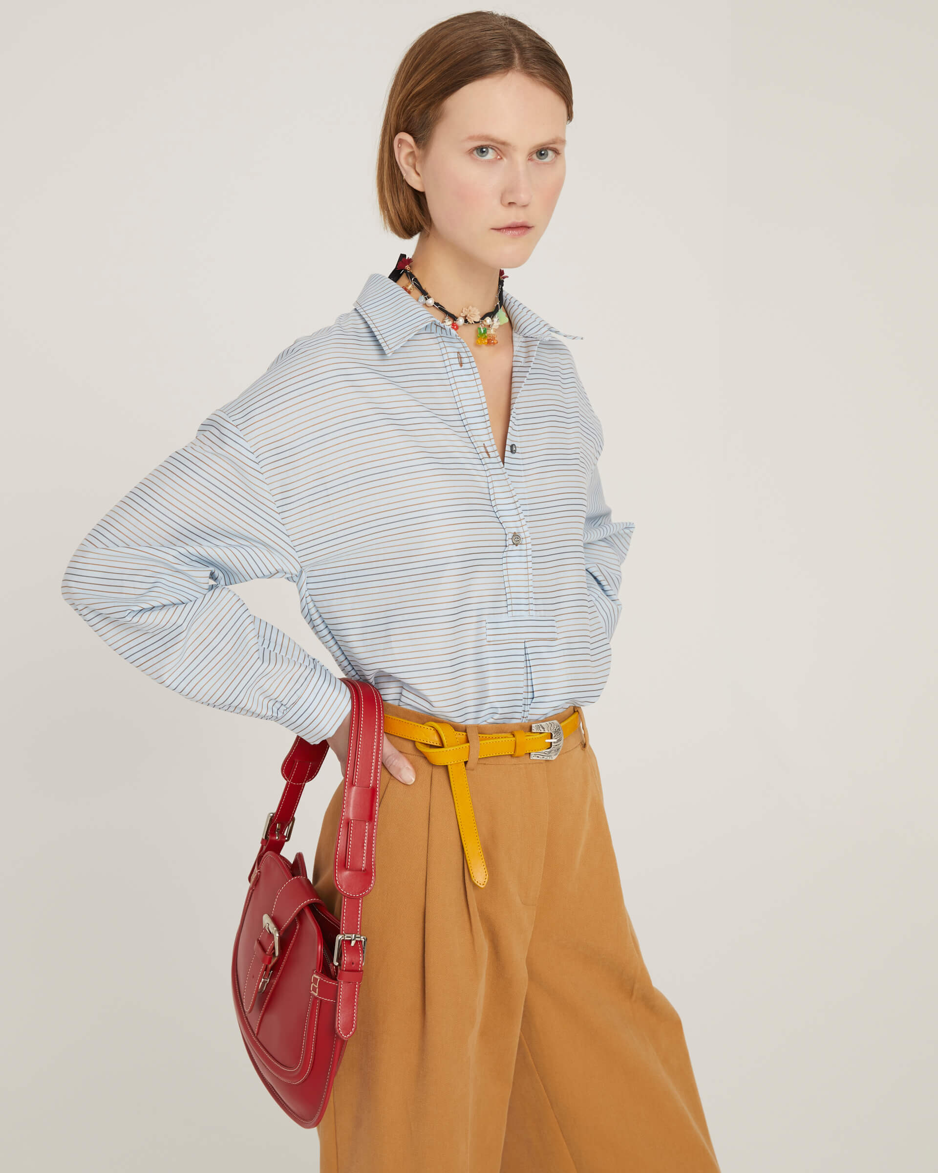 Tops Beatrice B Striped Polo Shirt in Blue Stripe Beatrice B