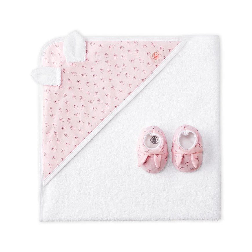 Girls + Boy Petit Bateau Bunny Towel with Booties Petit Bateau