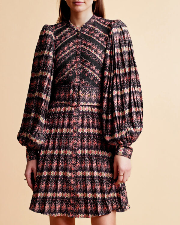 Dresses TiMo Plissé Mini Dress in Flower Vine TiMo