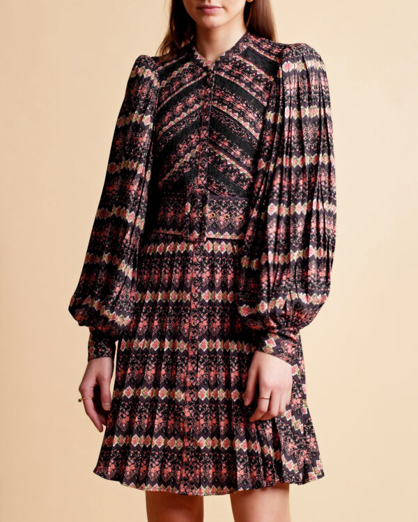 Dresses TiMo Plissé Mini Dress in Flower Vine TiMo