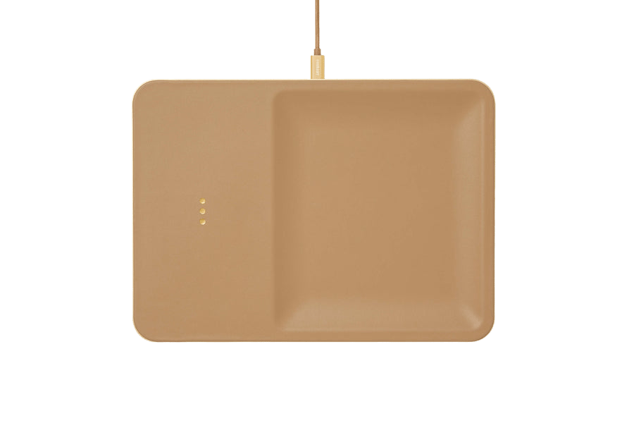 Tech Courant Wireless Charging Tray in Cortado Tan Courant