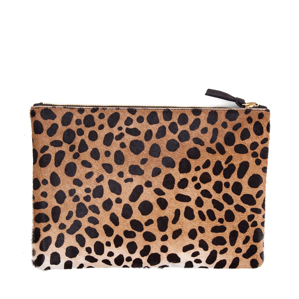 Handbags Clare V. Flat Clutch in Leopard Hair Clare V.