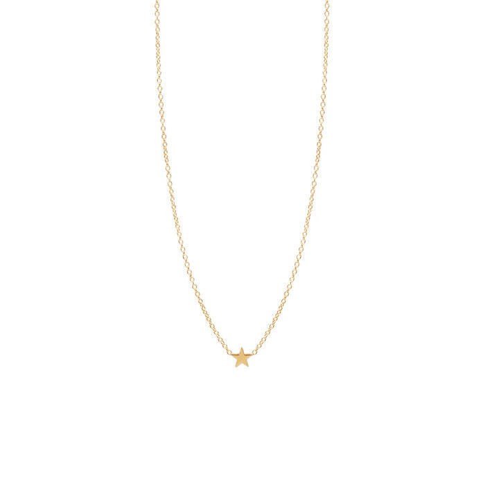 Necklaces Zoe Chicco Itty Bitty Star Necklace in Yellow Gold Zoe Chicco