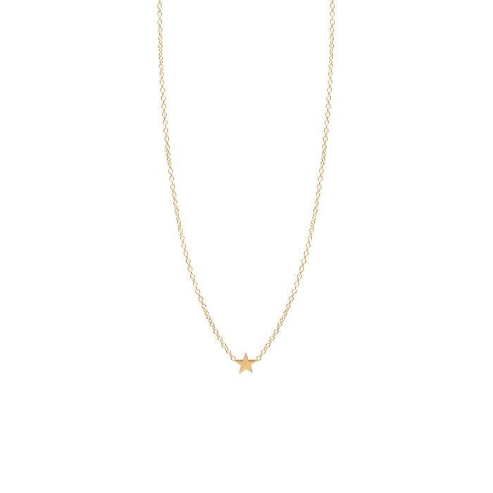 Necklaces Zoe Chicco Itty Bitty Star Necklace in Yellow Gold Zoe Chicco