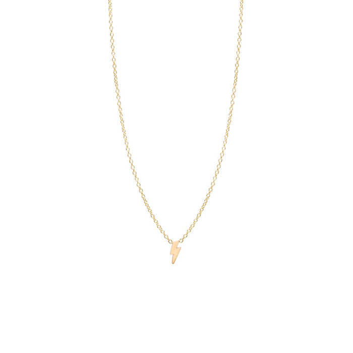 Necklaces Zoe Chicco Itty Bitty Lightning Bolt Necklace in Yellow Gold Zoe Chicco