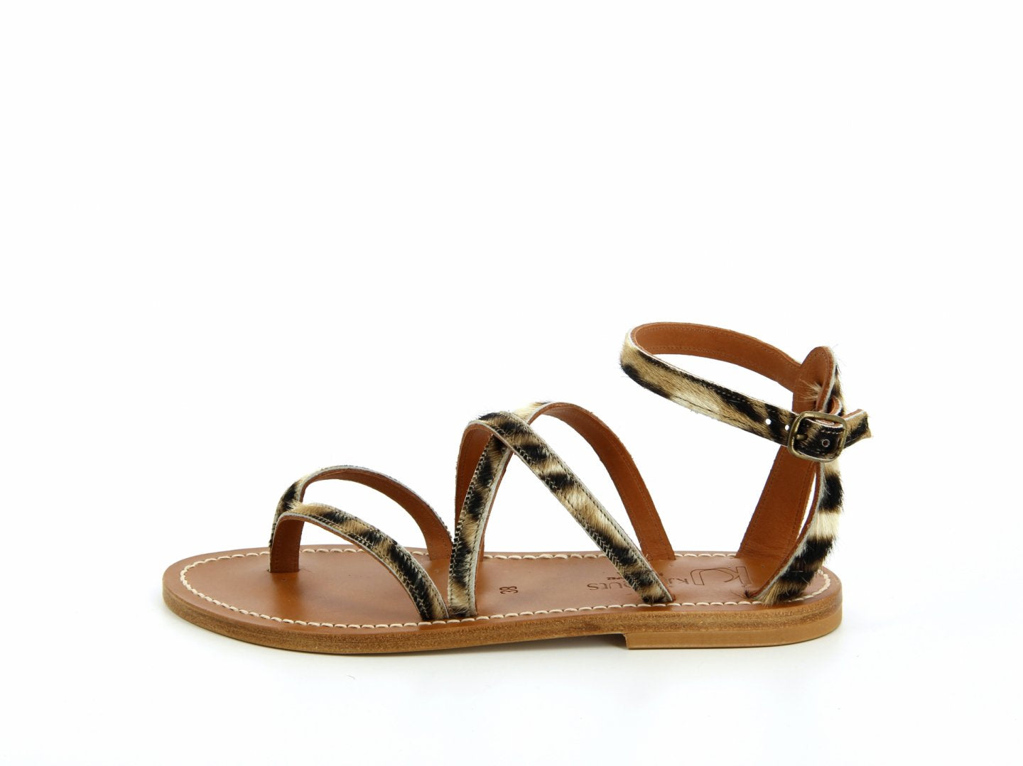 Shoes K. Jacques Epicure Cross Strap Sandal in Tiger K. Jacques