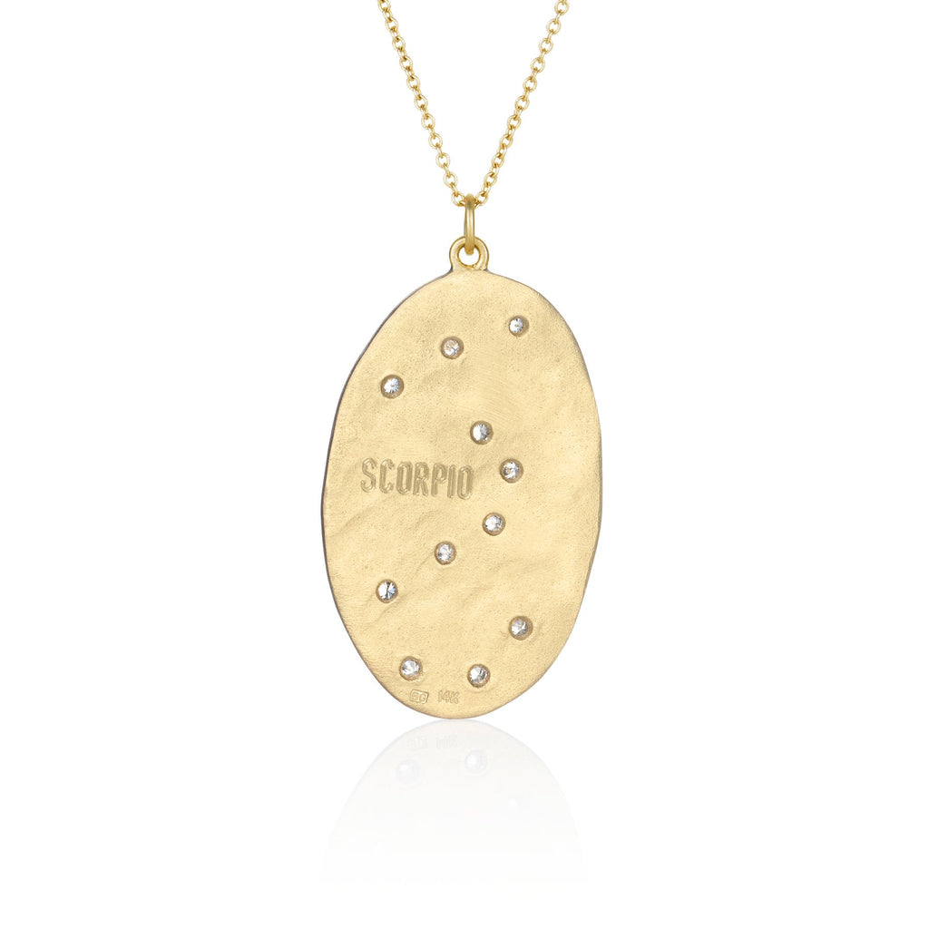 Necklaces Brooke Gregson Scorpio Astrology Necklace in Yellow Gold Brooke Gregson