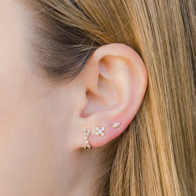 Earrings Dana Rebecca Ava Bea X Studs in Yellow Gold Dana Rebecca