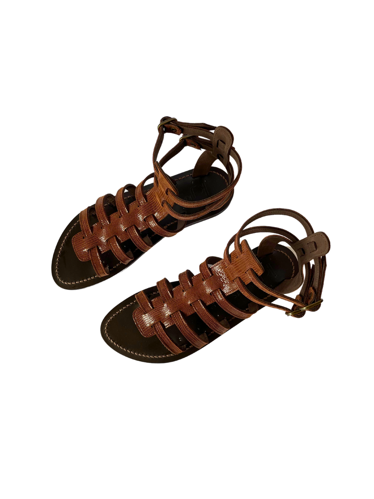 Shoes K. Jacques Taline Gladiator Sandal in Brown K. Jacques