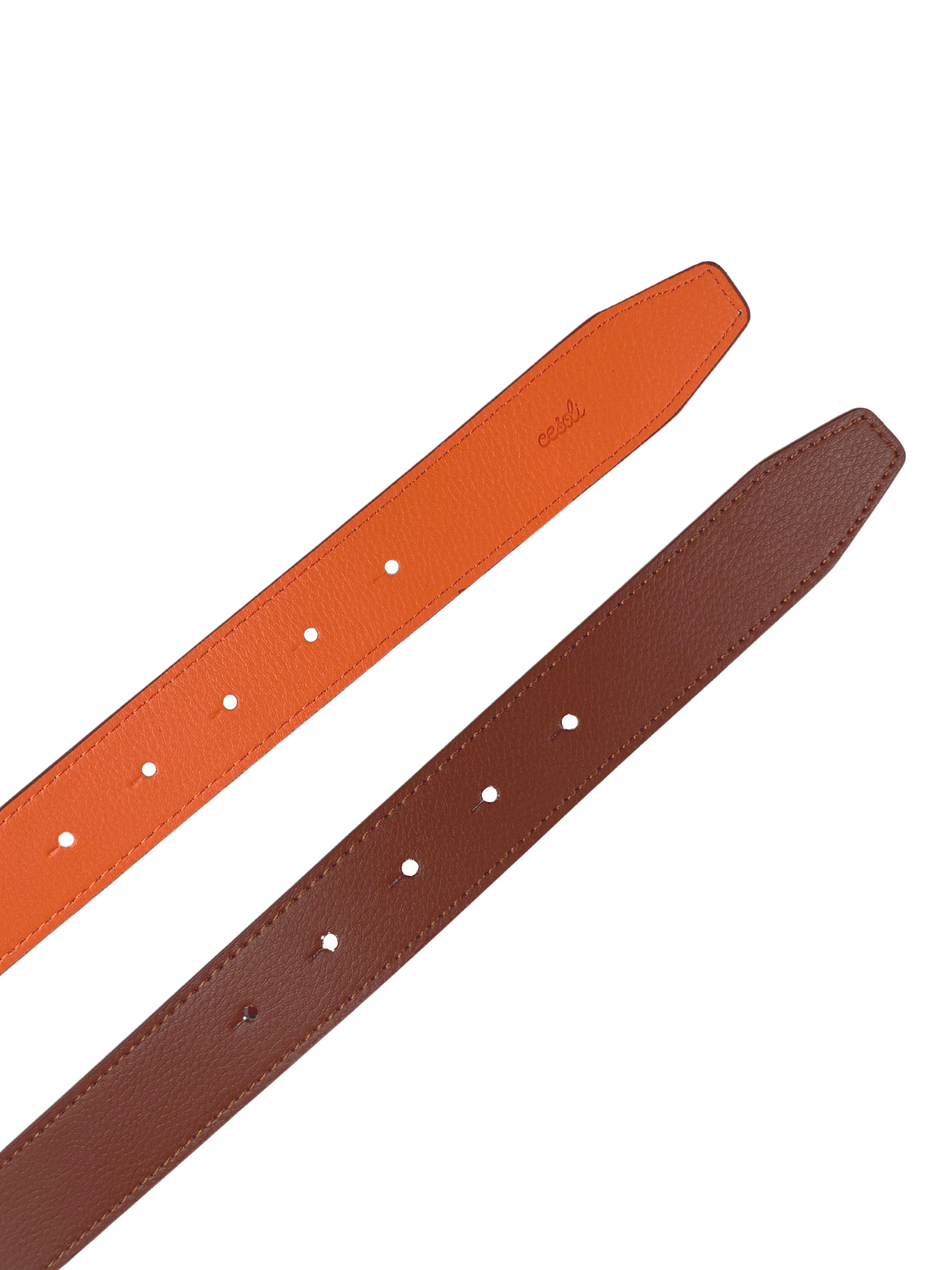 Belts Cesoli Reversible Leather Belt in Habanero/Chestnut Cesoli