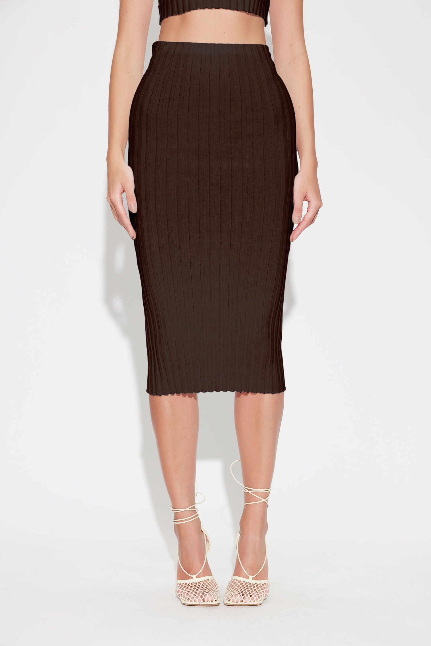 Skirts Cotton Citizen Capri Midi Skirt in Espresso Cotton Citizen