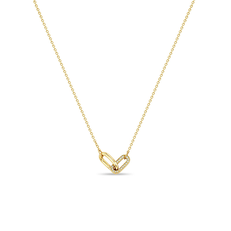 Necklaces Zoe Chicco Two Link Necklace in Yellow Gold Zoe Chicco