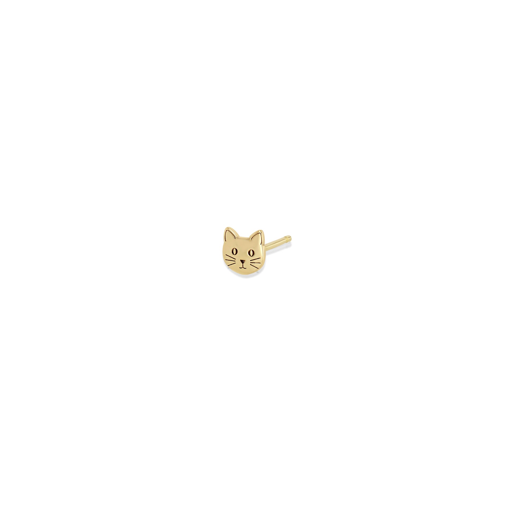 Earrings Zoe Chicco Itty Bitty Cat Stud in Yellow Gold Zoe Chicco