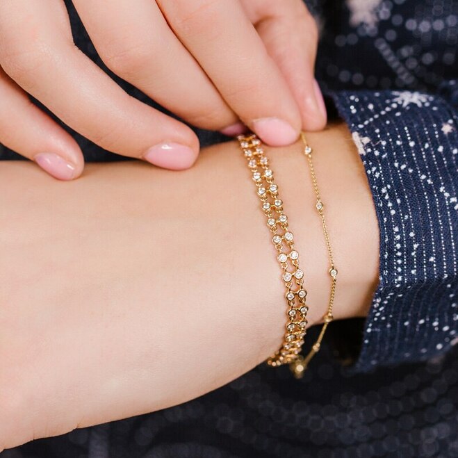 Bracelets Dana Rebecca Lulu Jack Single Bezel Bracelet in Rose Gold Dana Rebecca