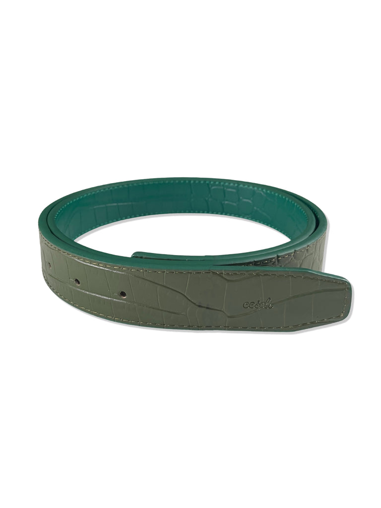 Belts Cesoli Reversible Leather Belt in Emerald/Salut Green Cesoli