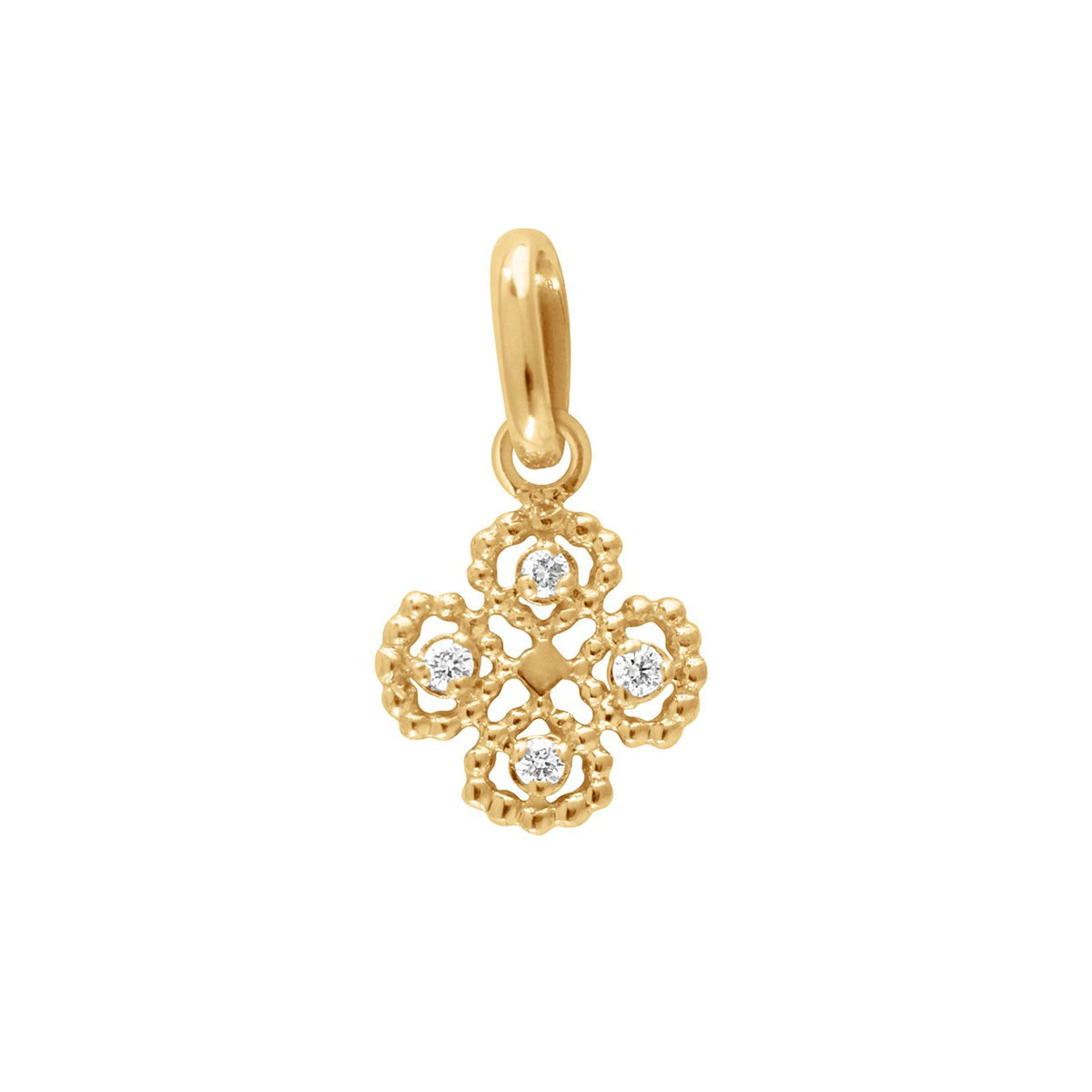 Pendants Gigi Clozeau Lucky Diamond Clover Pendant in Yellow Gold Gigi Clozeau