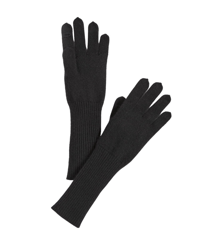 Gloves & Mittens White & Warren Cashmere Long Texting Gloves in Black White & Warren