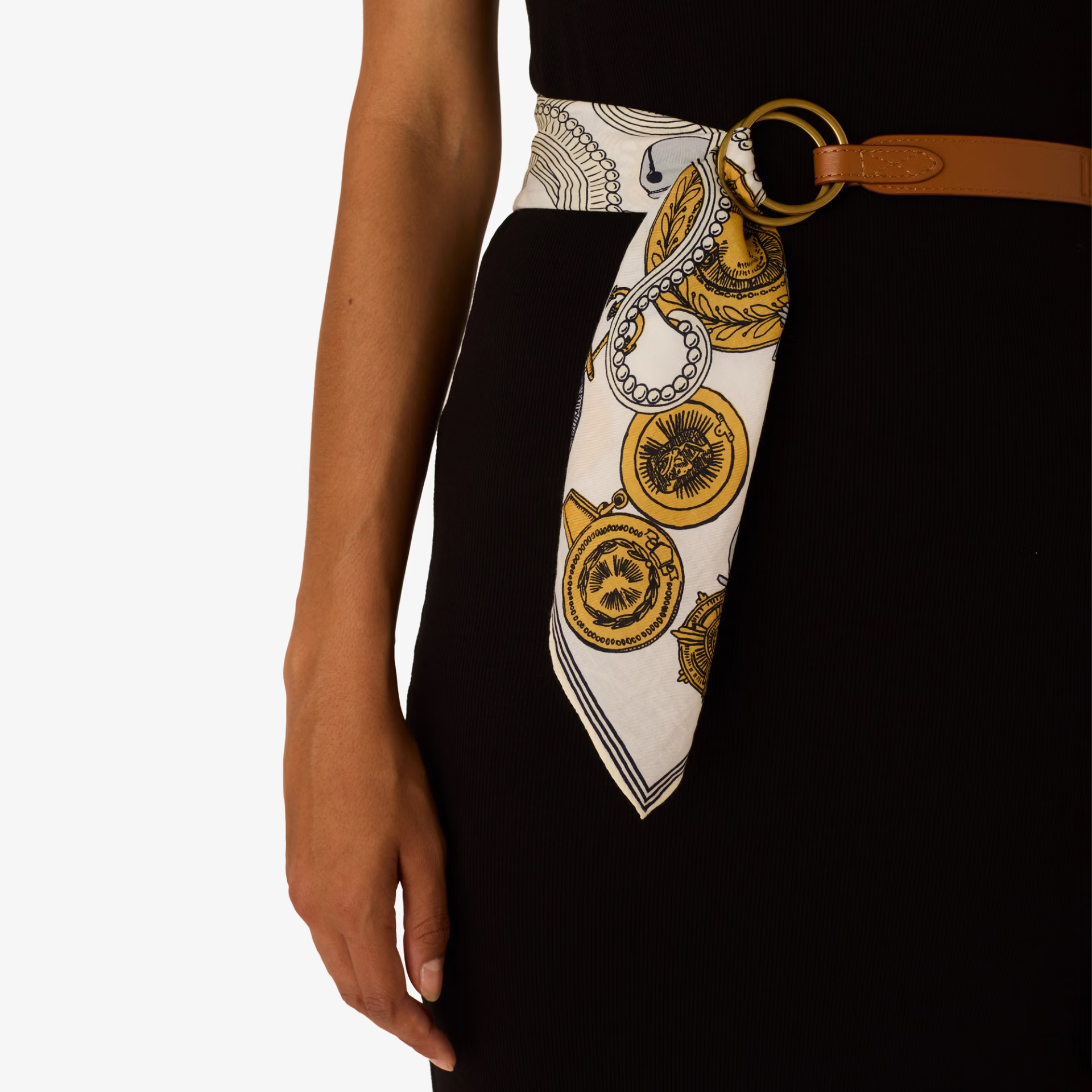 ACCESSORIES Leather Belt Handle in Brown Inoui Editions