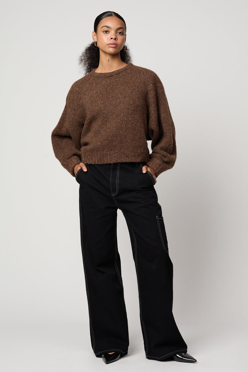 SWEATERS Balloon Sleeve Sweater in Cream Atelier Delphine