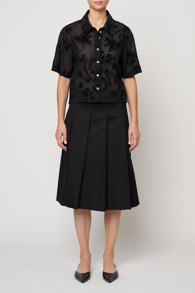 SKIRTS Pleat Skirt in Black Atelier Delphine