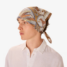 ACCESSORIES Cotton Chance Square Scarf in Golden Brown Inoui Editions