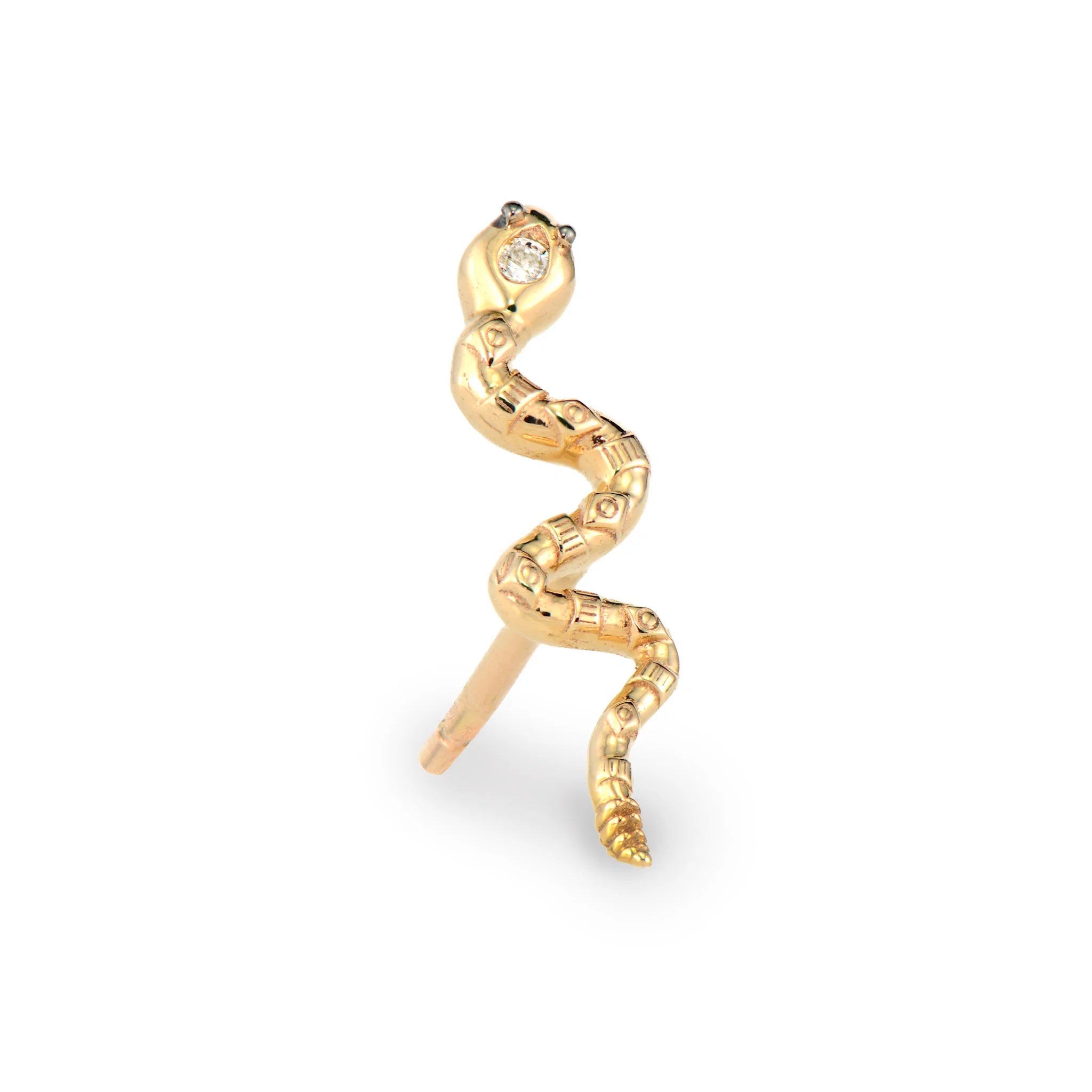 JEWELRY SINGLE TINY SNAKE STUD Three Stories Jewelry