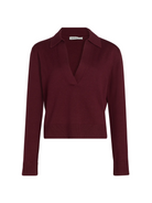 SWEATERS Long Sleeve Polo in Sangria Simkhai