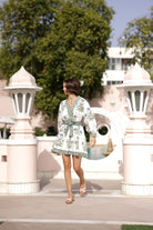 DRESSES/JUMPSUITS Mykonos Mini Dress in Blue Flower Maison Marigold